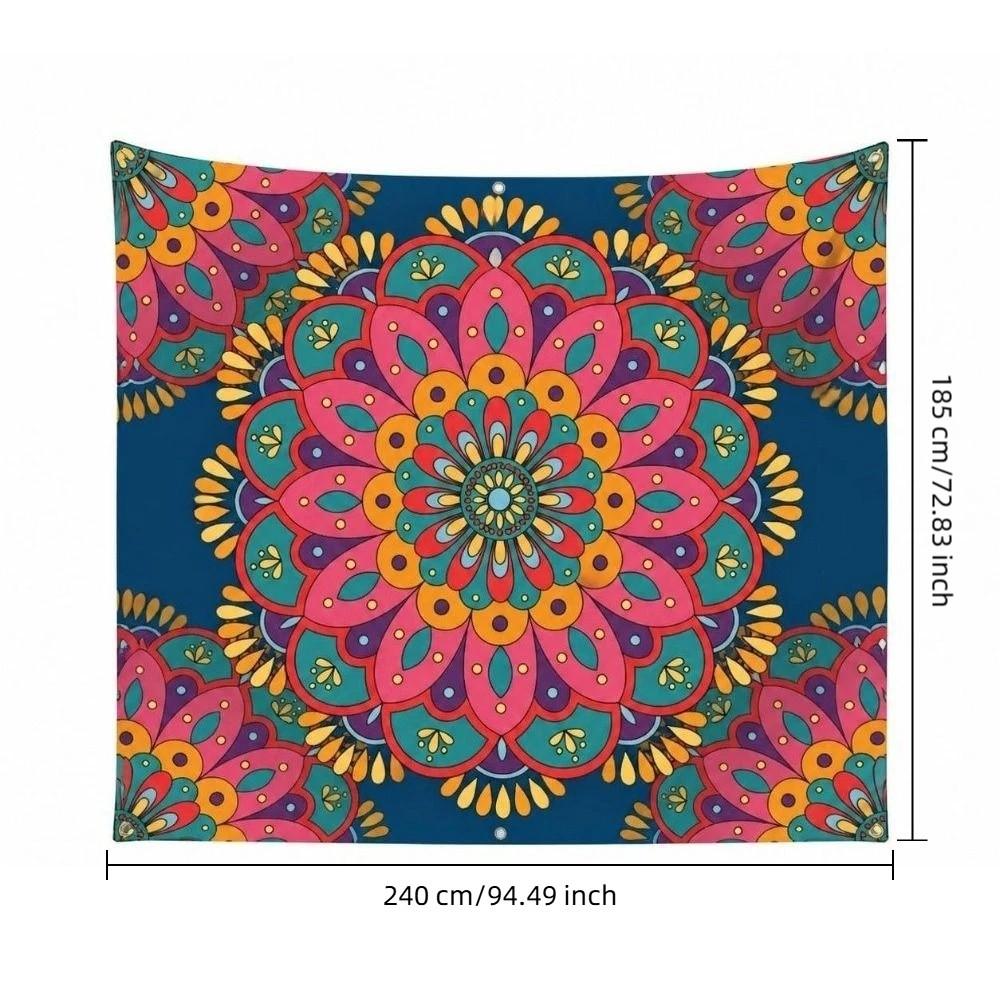 Durable Floral Printed Canopy Cloth Cover UV Resistant Dacron Sunshade Ceiling Cover Bohemian Style Outdoor Canopy Cover Patio