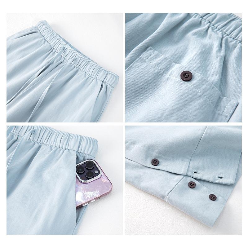 Sky Blue Retro Wide-leg Pants Women's Autumn New High-waisted Loose and Thin Design Casual Straight-leg Pants