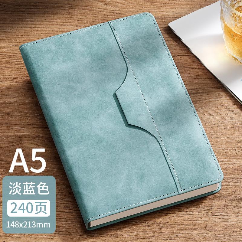 High-Level Business Office Portable Notebook Faux Leather Cover Wireless Binding Custom Logo-Gift Notepad Work 100 Sheets Diary