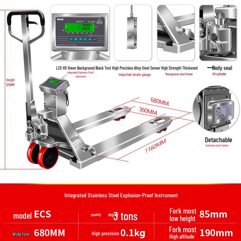 FAYA Explosion-Proof Electronic Forklift Weighing Scale for 2-3 Ton Hydraulic Pallet Trucks