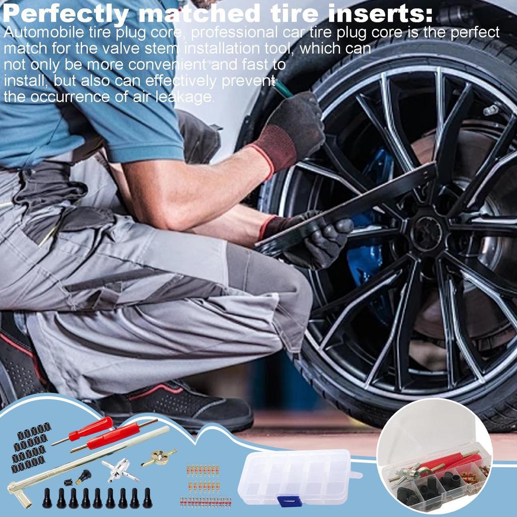Инструмент для снятия ниппеля шины 65 штук Автомобильные принадлежности для технического обслуживания Инструменты для ремонта золотника шины Для грузовика квадроцикла автомобиля авто седана