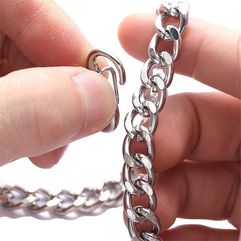 10 шт. двойной крючок с пружинной пряжкой брелок из нержавеющей стали карабин открытый зажим инструмент разрезное кольцо