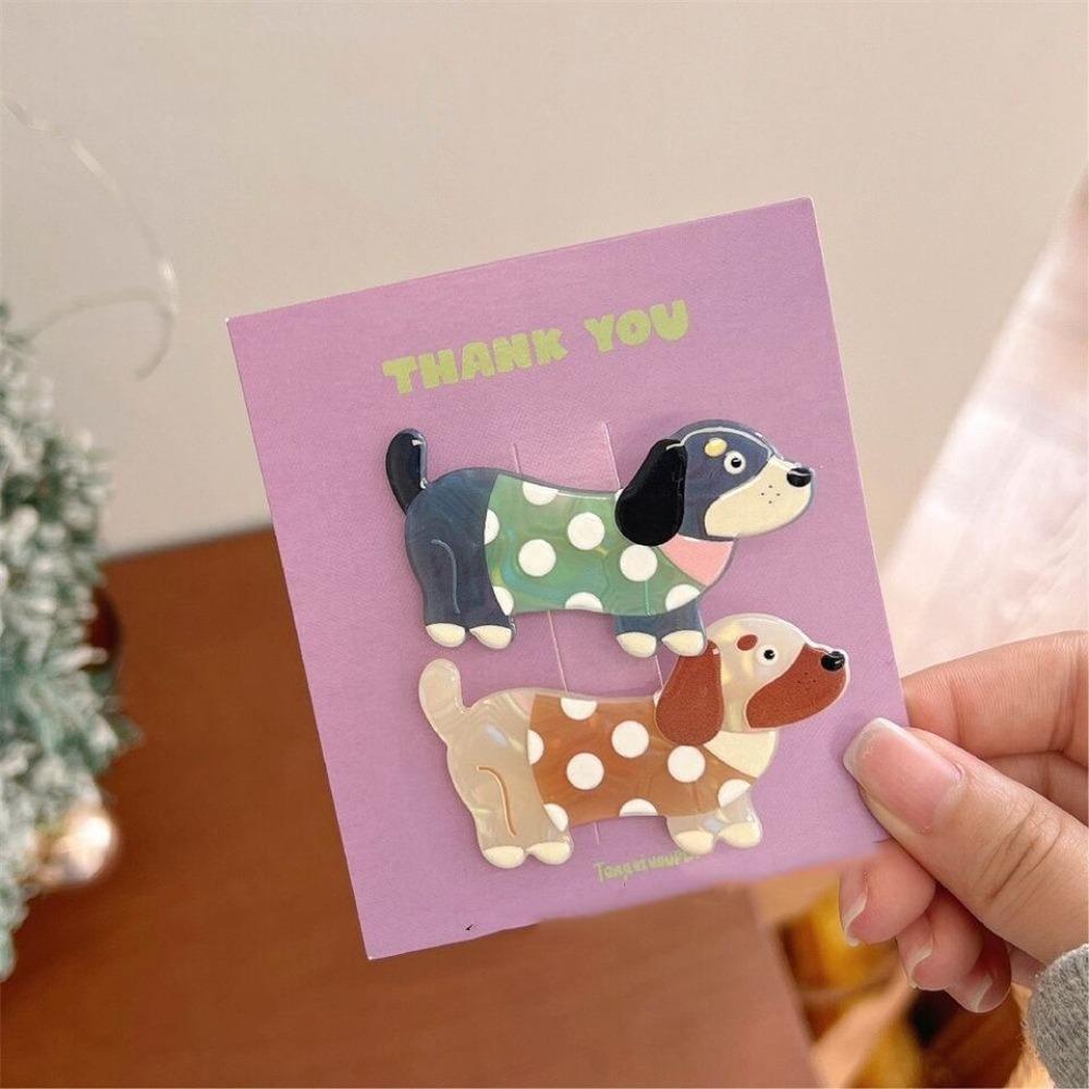 1 пара сломанных заколок для волос, мультяшная заколка для волос, милая заколка для волос с собакой