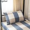 Plaid Pillow Case Home Bedroom Couples Cotton Comfortable Washable Case  Cover for Adults Sleeping  Textile New