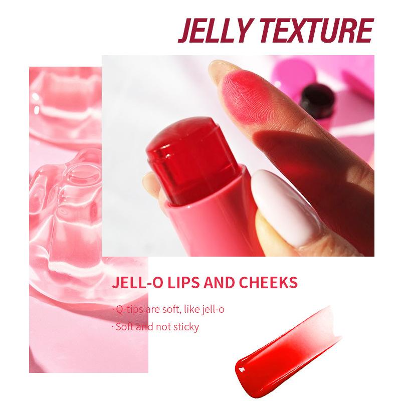 Jelly Blush Stick - 3-in-1 Multi-Functional Cream - Lipstick, Blush, and Cheek Tint - Bouncy, Natural Color-Changing, Brightening Makeup
