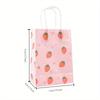 6 шт. Розовая сумка-тоут с клубничным узором, бумажный пакет для подарочной упаковки для вечеринки для девочек, принадлежности для детского дня рождения с клубникой, пакет для детских подарков
