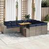VidaXL Garden Lounge Set 11 Pcs with Grey Cushions Wicker, Outdoor Sofa Set, Corner Sofa Set 3327428