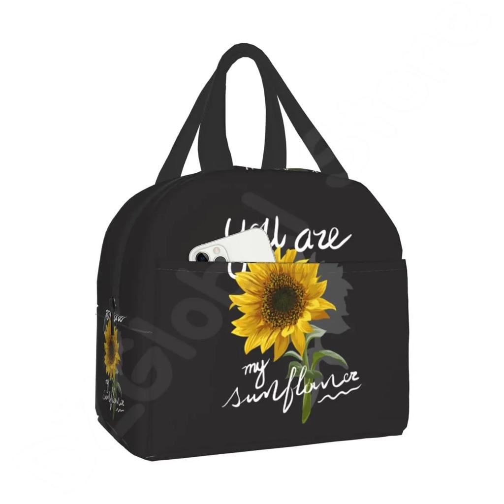 Сумка для ланча «Подсолнух» You Are My Sunshine, изолированный ланч-бокс, охладитель, термонепроницаемая многоразовая сумка-тоут для женщин, работы, пикника