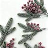 25/22 см Рождественский Декор Искусственные Ветки Хвои Симуляция Красных Ягод Падуба для Рождественского Веночка Декор Дома 2026 Рождество