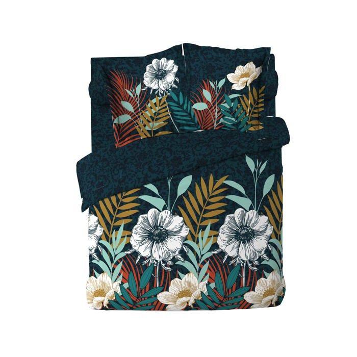 Housse de couette coton 6 pieces 240 x 260 cm Fleur d&amp;#39adison