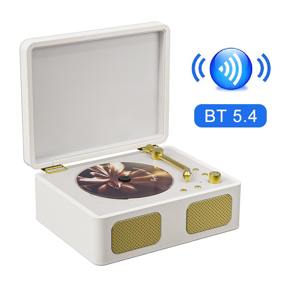 Ретро CD-плеер 3,5 мм AUX Bluetooth-совместимый 5.4 Портативный CD-плеер с пультом дистанционного управления Беспроводной CD-плеер для меломана