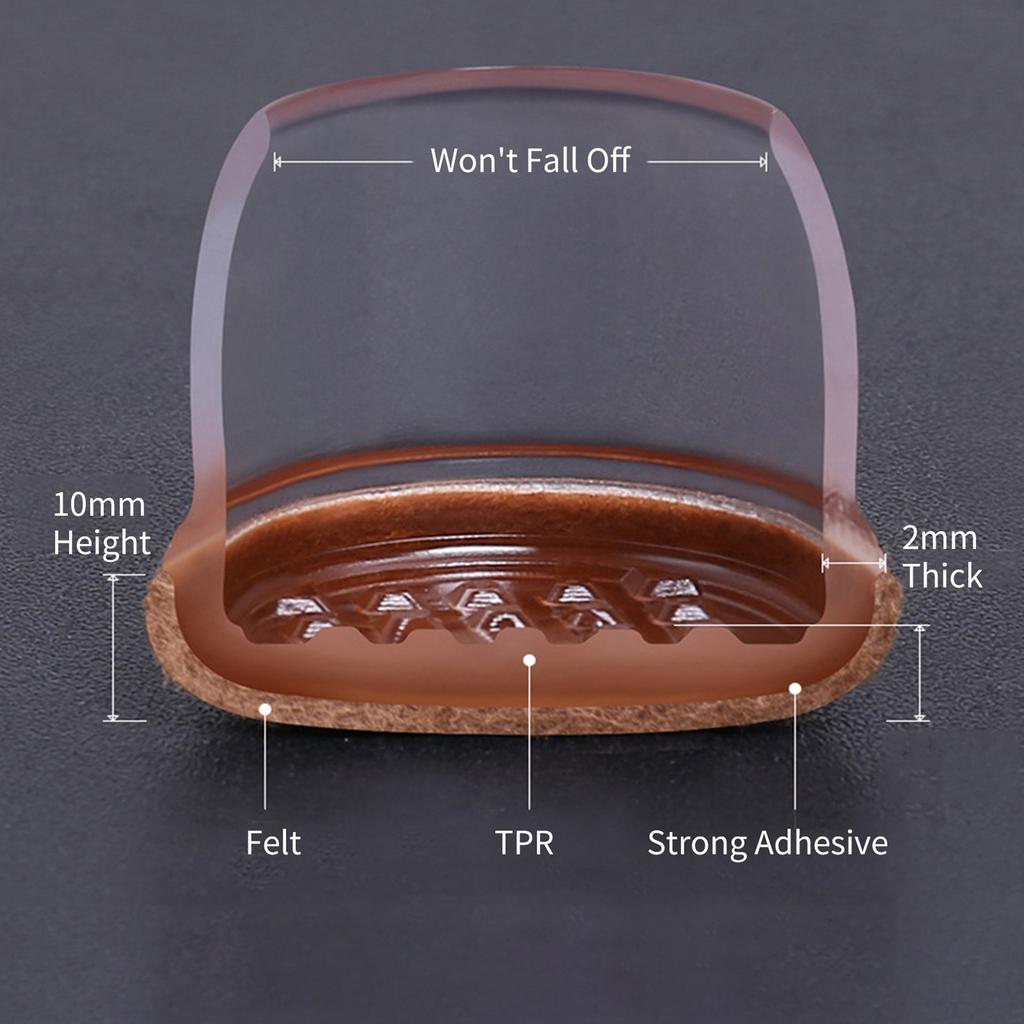 8 шт. Защитные накладки на ножки стула с войлоком, колпачки для ножек стула, защитные чехлы для ножек мебели, защита пола из твердой древесины, нет
