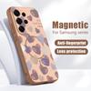 Магнитный Чехол Для Magsafe Для Samsung Galaxy S26 Ultra S25 Edge S24 Plus S23 FE S22 A54 A55 A56 5G Конфетный Цвет Узор Сердечки Матовый Чехол