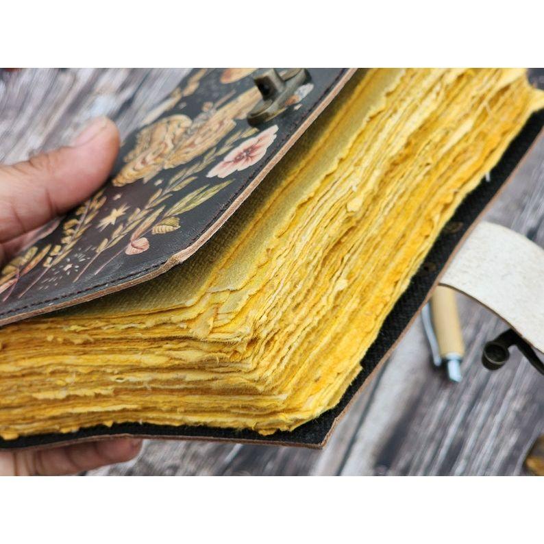 Кожаный блокнот-бабочка для записей, блокнот для эскизов, пустая книга заклинаний, поэтический блокнот, книга для путешествий для мужчин и женщин, подарок