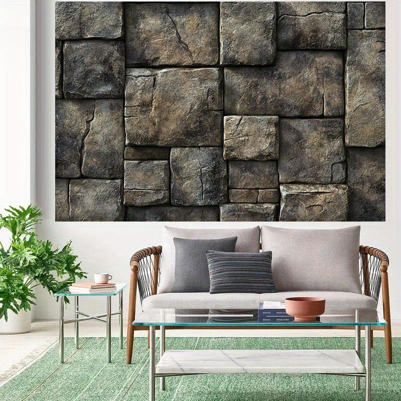 1 Vintage castle brick wall background cloth - realistic stone texture Halloween party decoration, durable polyester material