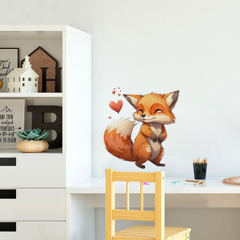 C188 #Симпатичная наклейка на стену с лисой, фон для детской комнаты, украшение для дома, настенная роспись, обои для гостиной, забавная наклейка
