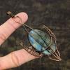 Labradorite Handmade Copper Wire Wrap Jewelry Pendant 4.14" E1B90