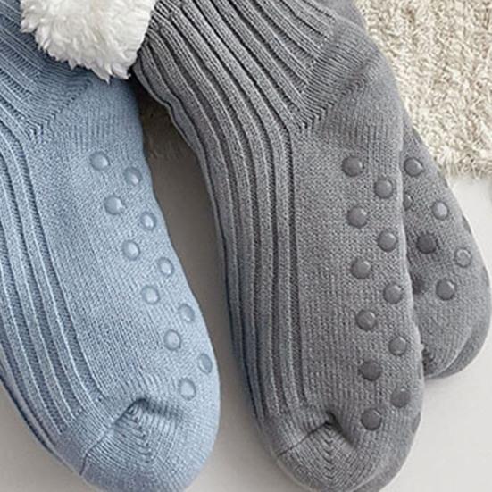 Fuzzy Warm Slipper Socks for Women Cozy Fluffy Fleece Lined Home Floor Socks with Grippers Winter Soft Thermal Sleep Socks