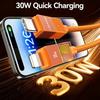 USAMS SJ776 U93 1,2 м 30 Вт Кабель для быстрой зарядки в оплетке Type-C на Lightning с LED-индикатором