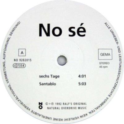 12-дюймовая пластинка НЕТ S? - Шесть дней NO9202015 Оригинальный 1992 года Ральфа Швейцария Танцевальная & Электроника Б/У