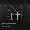 Ожерелье-крест из стерлингового серебра 925 пробы с муассанитом - Европейская и американская мода, хип-хоп кулон для мужчин и женщин.