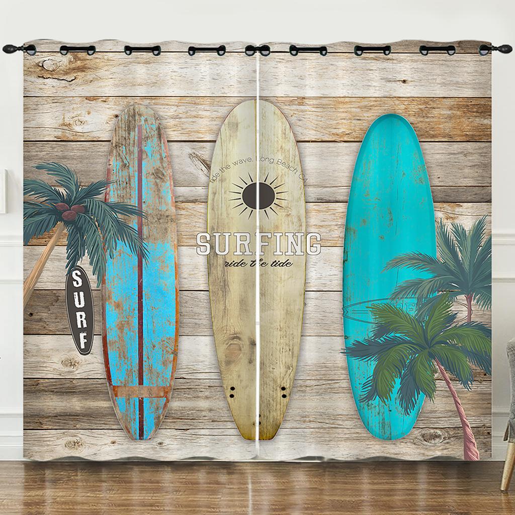 Curtain Ocean Turtle Starfish 3D Digital Printing Blackout Curtain Punching