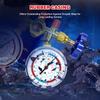 Freon R134A Refrigerant Diagnostic Manifold Gauge Set with Hose and Hook - Professional 3 Way AC Tool for R12 R22 R404A R134A