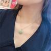 Retro Style 925 Sterling Silver Clavicle Chain Jade Necklace Ancient Gold Hetian Yufu Safety Buckle Pendant Party Jewelry Gift