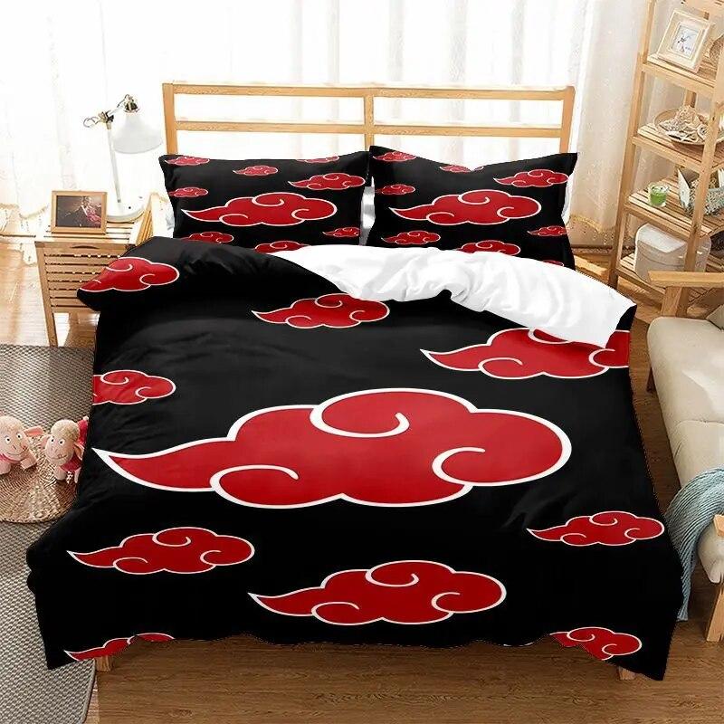 Naruto Series Three-piece Duvet Cover Digital Printing Brushed Two-piece Set Children's Cartoon Anime Quilt Cover