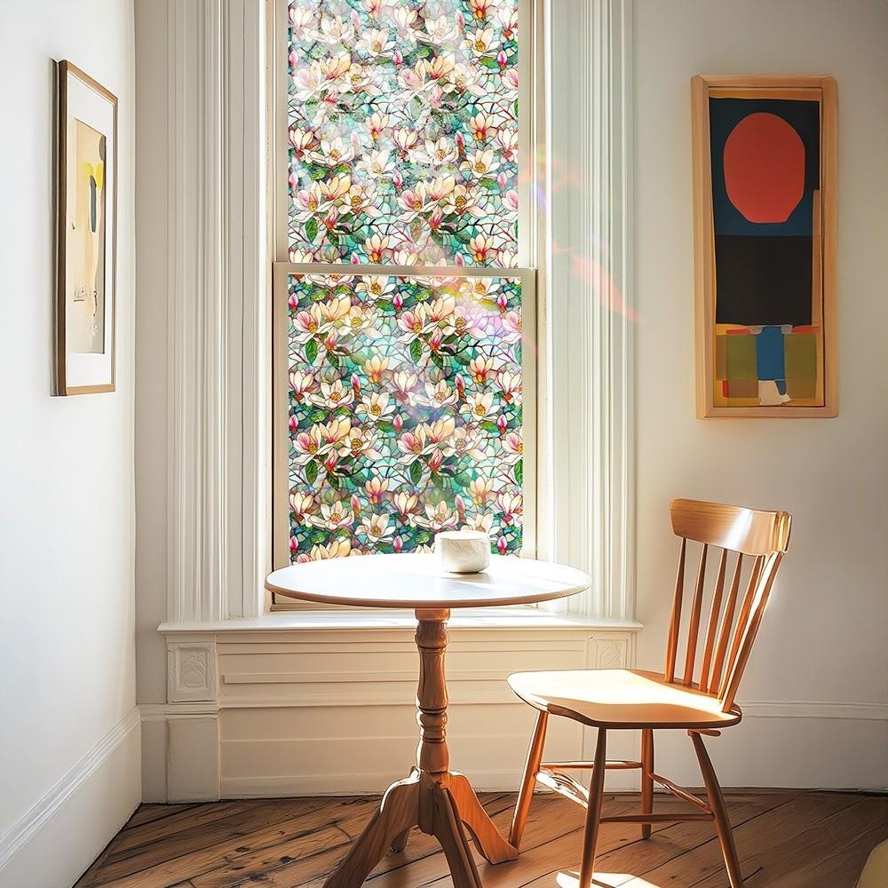 Static Cling Lattice Window Film Non-Adhesive Static Cling Film  Doors Installation