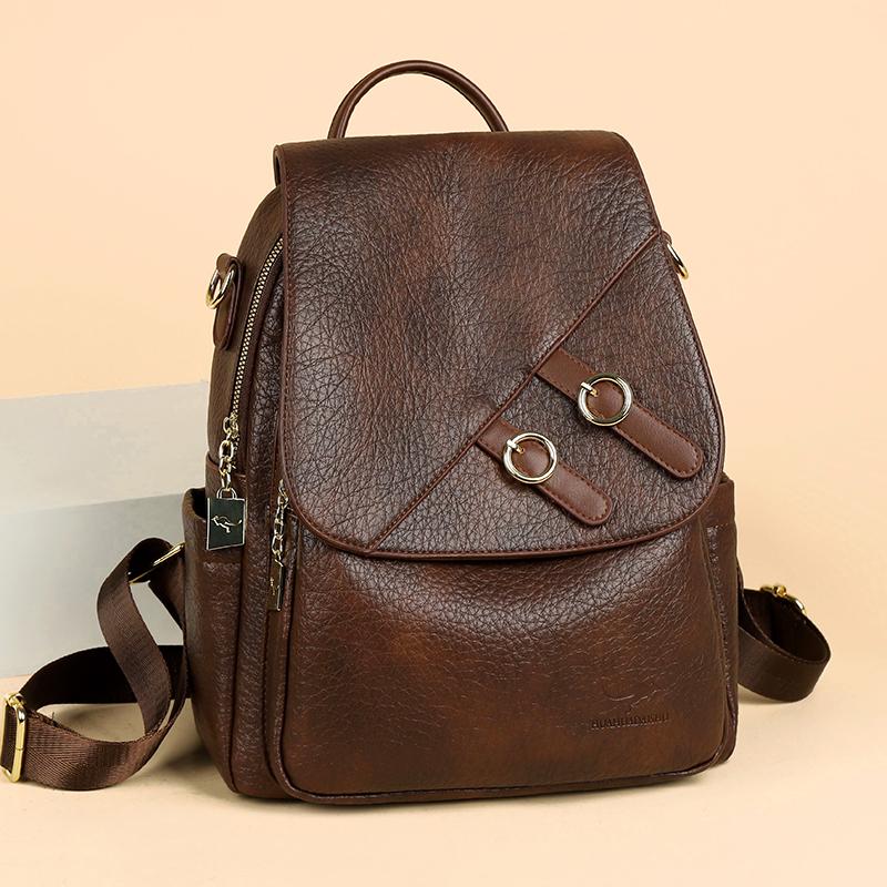 Женские мягкие кожаные рюкзаки Винтажные женские сумки через плечо Crossbody Sac A Dos Дорожная женская сумка Рюкзаки Школьная сумка для девочки