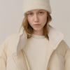 KINDERSALMON Ангоровая вязаная шапка-бини кремового цвета