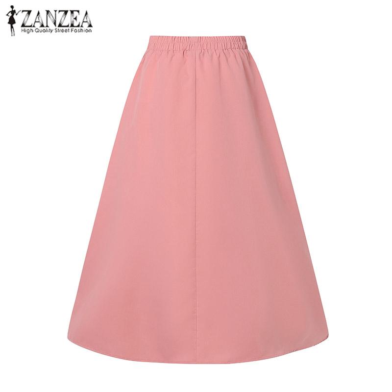 ZANZEA Женские летние юбки А-силуэта с эластичным поясом и цветочным принтом