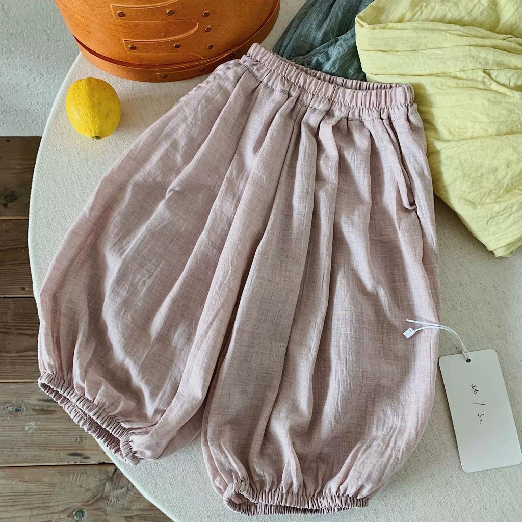 Детские летние легкие свободные антимоскитные однотонные штанишки-bloomers для мальчиков и девочек