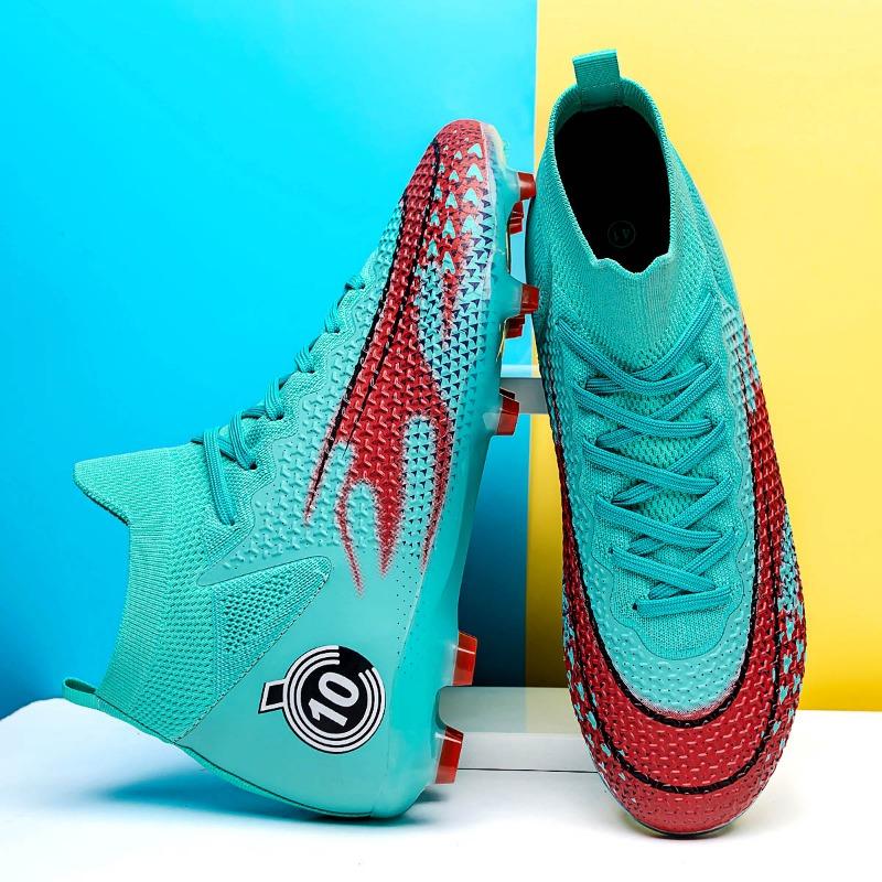 Унисекс модные уличные спортивные футбольные бутсы с высоким берцем кожаные футбольные бутсы для детей