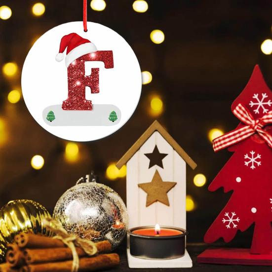 Рождественский кулон, креативное индивидуальное подвесное украшение с алфавитом для праздничного украшения рождественской елки