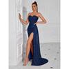 Elegant Off-Shoulder Evening Dress With Side Slit Long Gown Party Formal Event