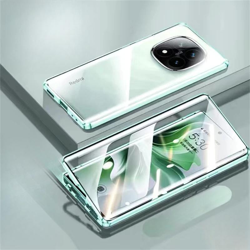 360 Double Sided Glass Phone Case For Xiaomi Redmi Note 14 Pro 5G Metal Magnetic Lens Protector For Mi POCO X7 Pro Cover Coque