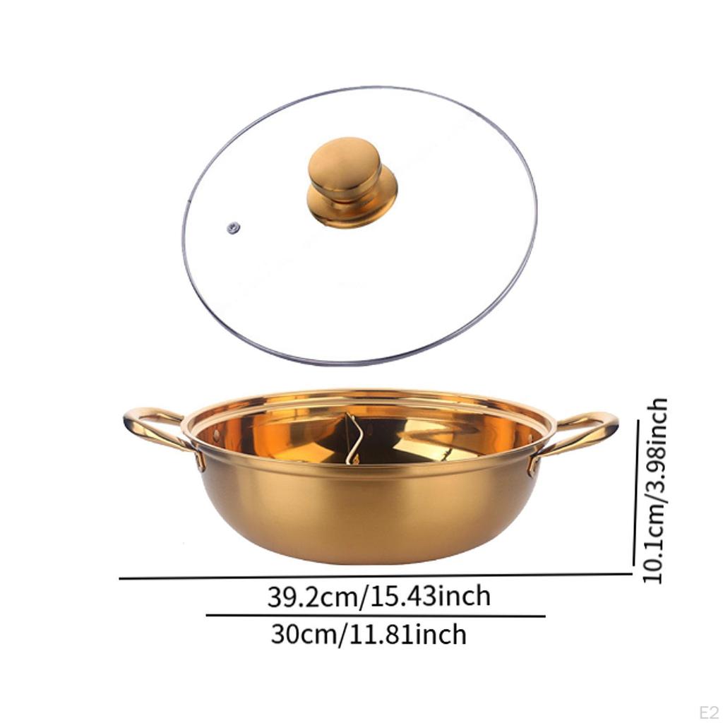 Разделенный горшок для супа с двумя ушками, легко моющийся, ароматный китайский суп-тушеное мясо с овощами Шабу для