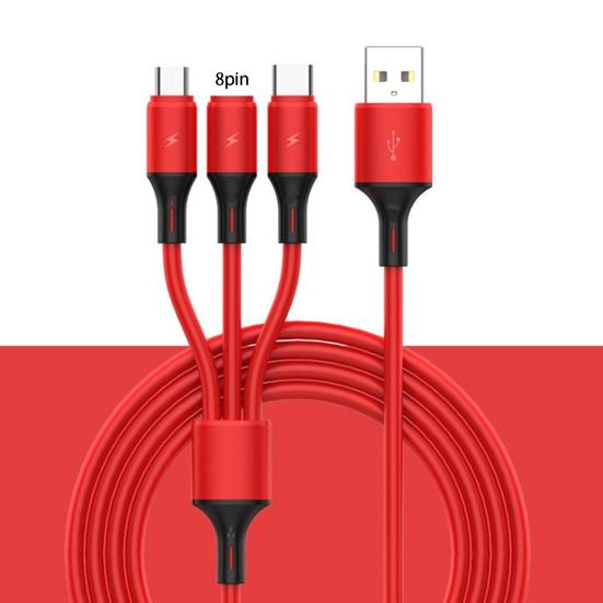 Data Cable Universal 3 in 1 Fast Charging Liquid Silicone 8-pin Micro USB
