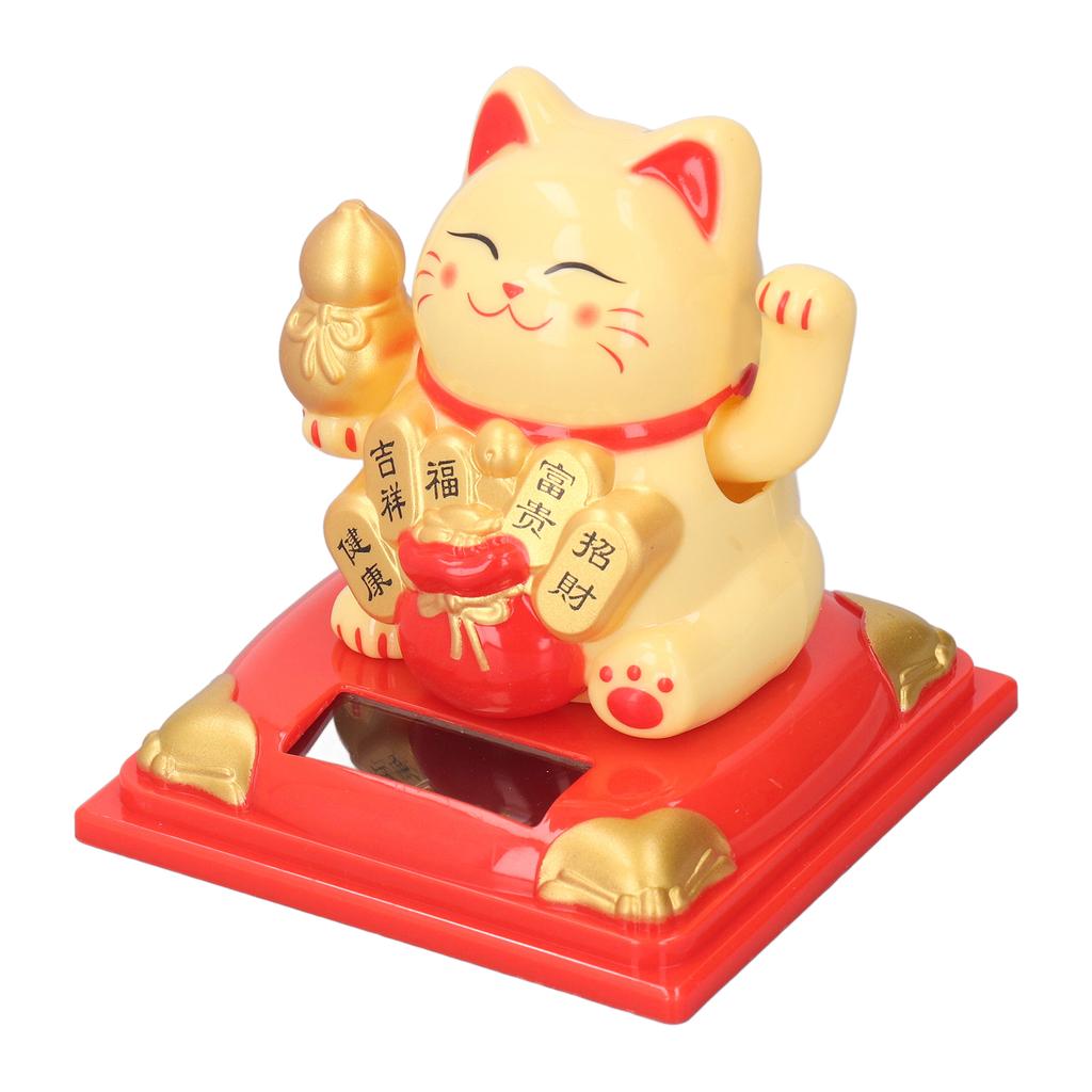 Счастливый машущий кот на солнечной энергии, украшения для кошек, декоративные, приветствующие богатство, кот для рабочего стола в офисе