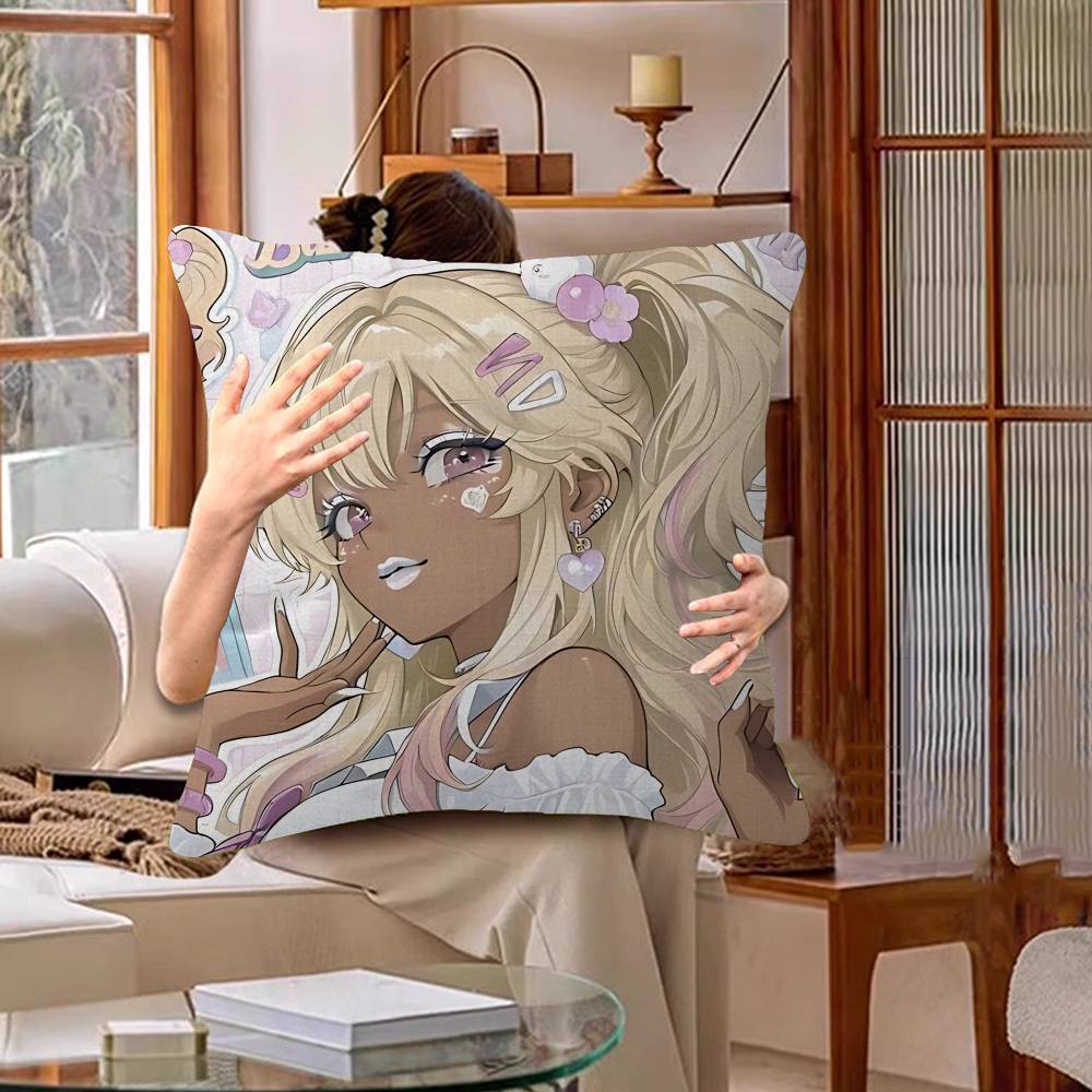 Гяру Субкультура Девушки АНИМЕ Ретро Декоративная Эстетика Комнаты Наволочка Домашний Декор Спальня Диван Кровать Подушка Чехол 45x45