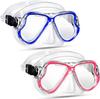 2 Pack Swimming Face Masks For Adult Swimming Snorkeling Goggles With Nose Cover Anti-Fog Clear Vision Tempered Glass For Diving Swimming