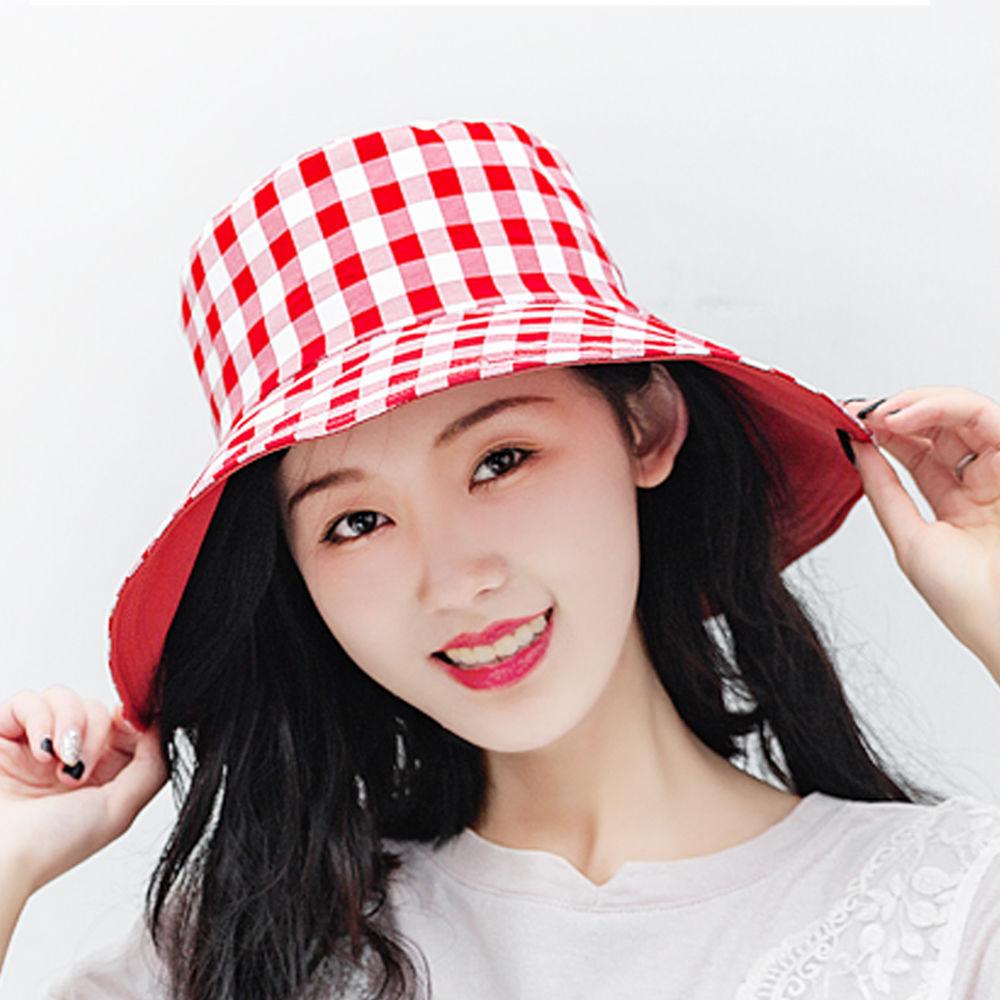 Hat women's summer square big edge double-sided can wear Japanese bow sun hat sunscreen cotton bucket hat