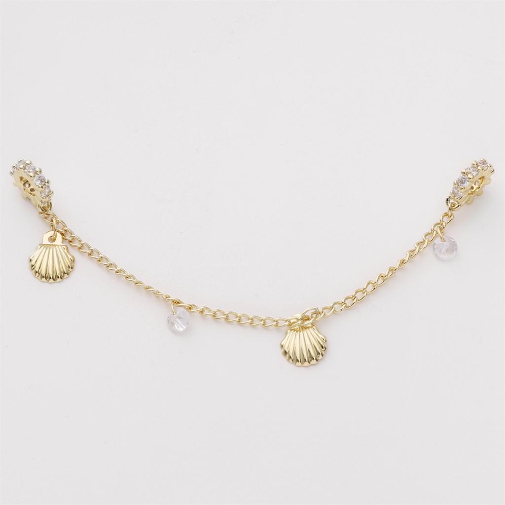 High Color Gold Plated Silver Zircon Bracelet Security Chain Chain Diy Handmade Bracelet Mobile Phone Chain Accessories