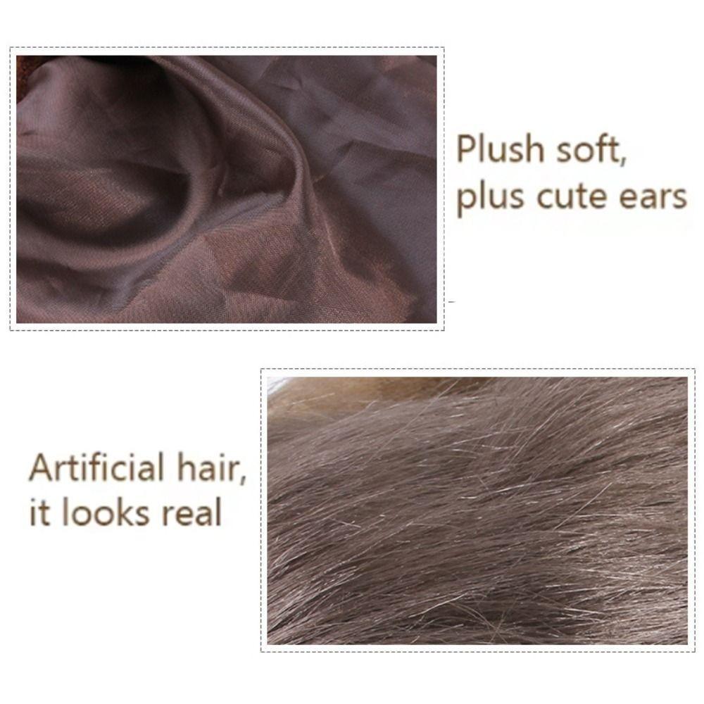 Cute Pet Wig Headgear Adjustable Pet Hat Headwear Wig Funny Pet Horn Headgear  For Cosplay Party