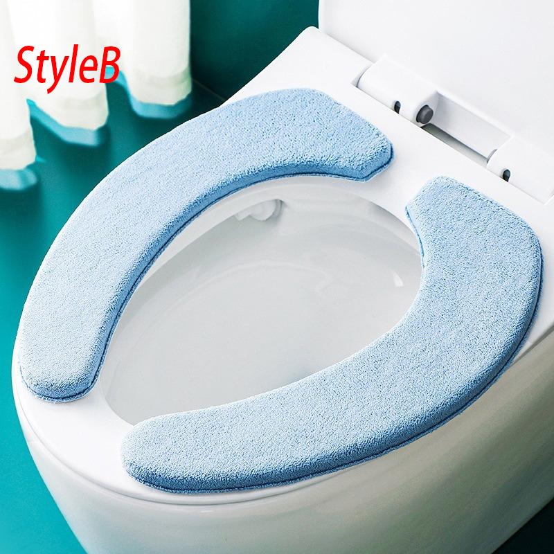 Flower Warm Toilet Cover Seat Lid Top Cover Pad Bathroom Warmer Toilet Seat Bowl Soft Washable Toilet Seat Cover