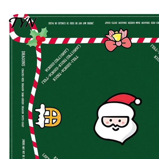 Table Protection Pad Christmas Mahjong Mat, Non-Slip Rubber American Noise Reduction Reducing Game Waterproof Cover for Poker, Card, Board &