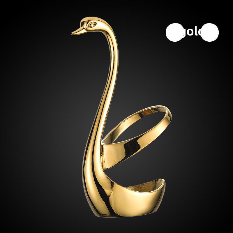 Вилка для фруктов и десертов с основанием Swan из нержавеющей стали 304 и кофейной ложкой