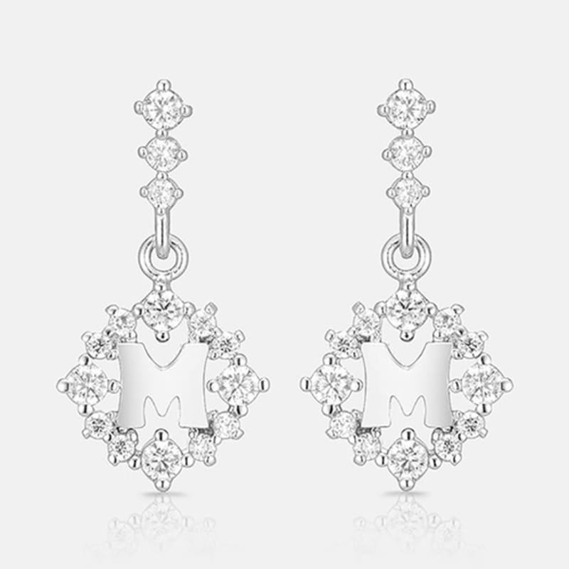 METROCITY JEWELRY M Basic Sterling Silver White Earrings A231SE9025WPA